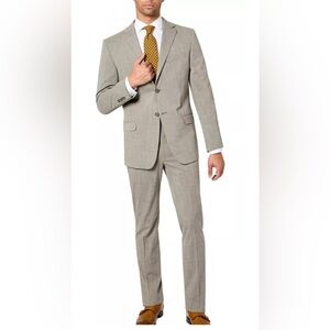 NWT- DKNY Men- 2 pc modern fit suit- light tan -38 s